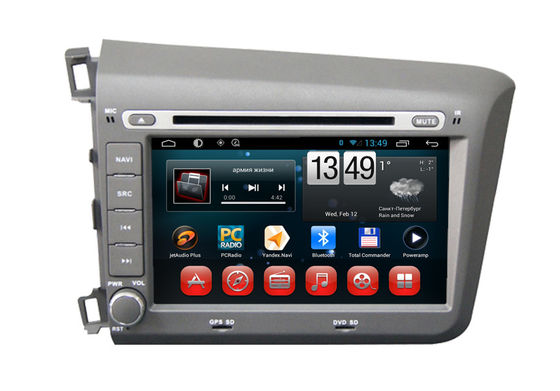ประเทศจีน Honda 2012 Civic ระบบนำทางด้านซ้ายมือ Android OS เครื่องเล่น DVD Dual Zone BT TV iPod ผู้ผลิต